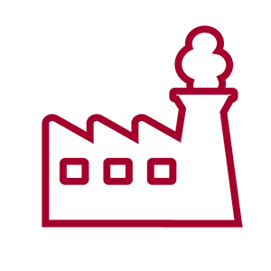 Tillverkare röd ikon